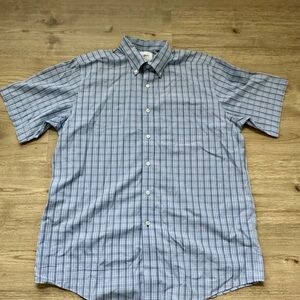L.L. Bean Men's Light Blue Checkered Shirt size L